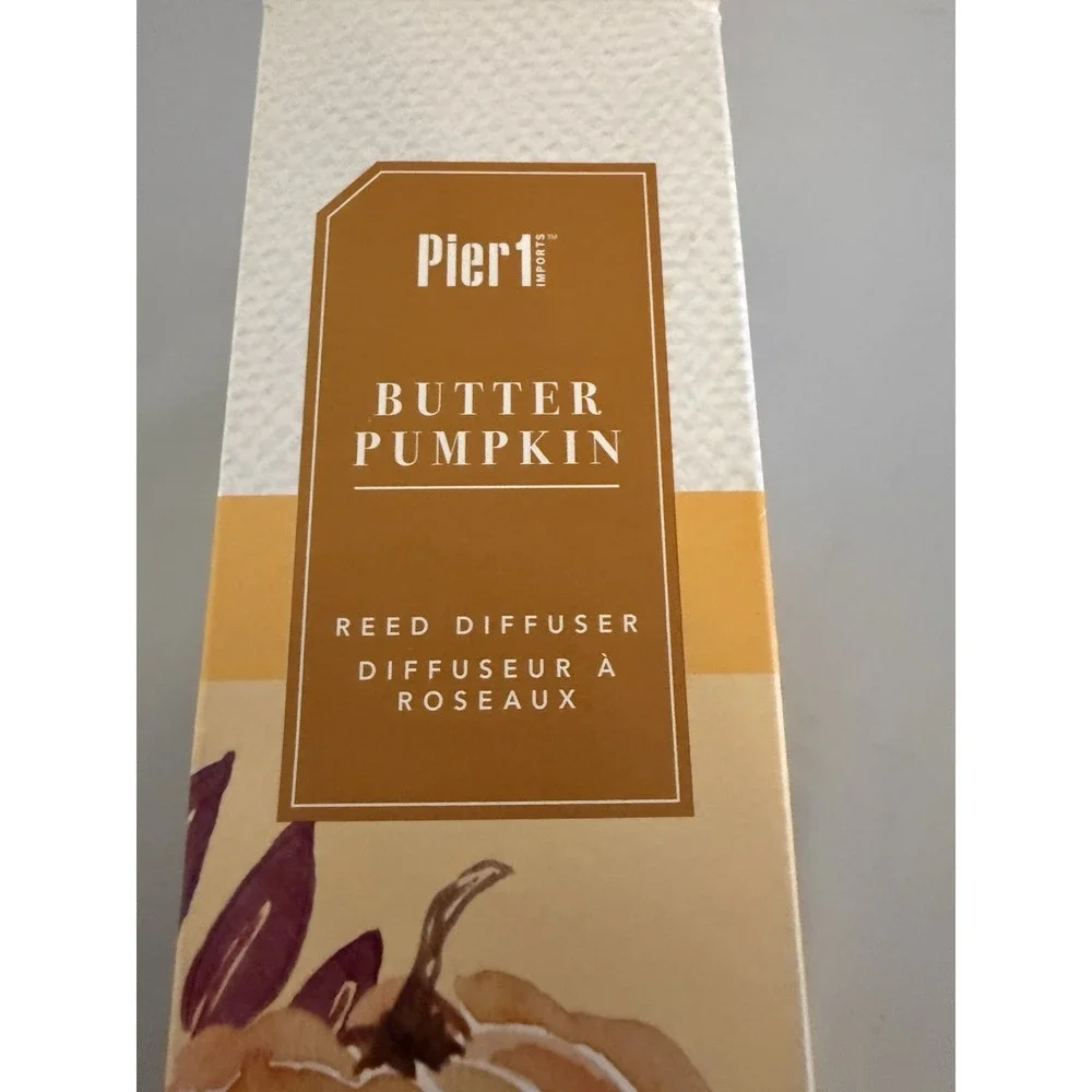 Pier 1 Imports Butter Pumpkin Reed Diffuser Home Fragrance Oil 8 oz NIB